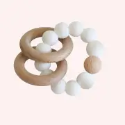 Silicone & Beechwood Teether - Milk by BabyBjorn | the memo