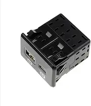 NNISIT T99Q7-6LB0A Rear Dual USB Auxiliary Port Socket Adapter Compatible with Nissan Rogue Sport Sentra Titan T99Q7-6MA0A