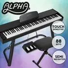 Alpha 88 Keys Electronic Piano Keyboard Digital Electric w/ Stand Stool Weighted