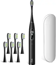 Oclean X Elite 10 Electric Toothbrush Set, 5 Cleaning Modes Sonic Toothbrush with Timer, 12 Range Tracking, Travel Toothbrush with Travel Case, Sonic Electric Toothbrush with 6 Brush Heads, 45 dB