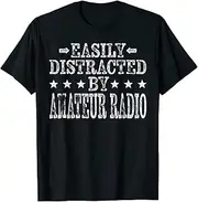 VidiAmazing Easily Distracted by Amateur Radio - Ham Radio Operator ds146 T-Shirt