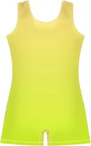 [GAIGEO] Toddler Gymnastics Leotards for Girls Unitards Teens Ballet Dance Outfit Yellow Light Lime Gradient 2-3t
