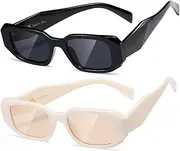 [Kimorn] Rectangle Sunglasses for Women Men Trendy Retro Trendy Sun Glasses 90’s Vintage Square Frame K1307