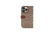 Coach: Folio Case For iPhone 14 Pro - Signature C Tan