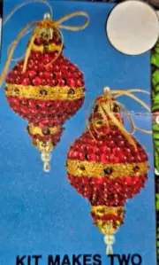 Walco Holiday ELEGANCE Vintage Sequin Bead Christmas Ornament Craft Kit NOS
