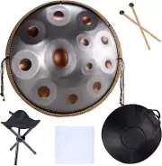 Handpan Drums Sets 22 Inches D Minor Steel Hand Drum with Soft Hand Pan Bag, 2 H