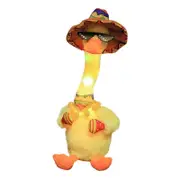 unbrand Dancing Singing Duck Toy Repeating Talking Wiggle Electric Duck Plush Toys For Kids Adults New Chinese-Battery Powered