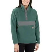 NWT Carhartt Fleece Quarter Snap Front Jacket Green Heather