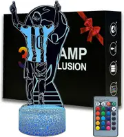 Argentina Messi Football Player #10 Night Light For Boys,16 Color Changing Dimmable With Remote Room Football Decor,desk Lamp For Football Fans Kids T