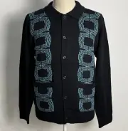 Obey Men's Button Up Cardigan Sweater Verdugo Black Size M NWT Shepard Fairey