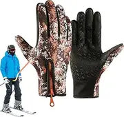 [Generic] Phone Touch Winter Mittens - 1 Pair Warm Touch Control Cycling Mittens,Cold Weather Clothing Waterproof Mitts Non-Slip Sport Wear for Driving, Working
