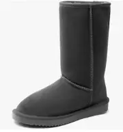 Women's High-top Winter Snow Boots Slip on Warm Comfortable Outdoor 7 Black