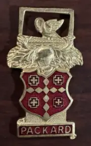 Vintage Packard Watch Fob: Packard enameled red & gold - SHIPS4FREE2US! NOICE!