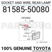 8158550080 Genuine Toyota SOCKET AND WIRE, REAR LAMP 81585-50080