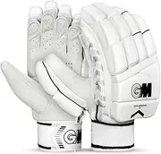 GM ICON Original L.E Lightweight Cricket Batting Gloves with English Pittard Leather Palm for Men Left Handed | Ergonomically Designed | Highest Protection | Utmost Comfort | Colour : White/Black