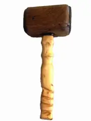 One! Handmade Thor Design w/ Exotic Wood Tinning Mallet ~ Hammer (leather face)