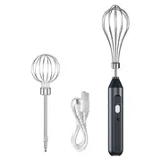 Electric Egg Beater, Cordless Hand Mixer 3 Speeds Black