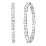 Mirage Hoop Earrings with 5.00ct of Laboratory Grown Diamonds in Sterling Silver and Platinum