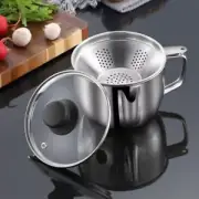 Stainless Steel Oil Soup Sieve Cup 1000ml Fat Separator Soup Sieve Cup Kitchen