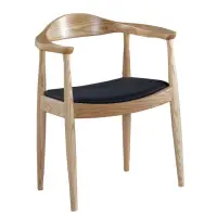 在飛比找momo購物網優惠-【AT HOME】原木色實木餐椅/休閒椅 現代簡約(經典)