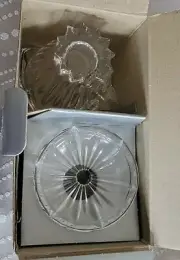 Gorham Crystal "Lotus" Cream and Sugar Set. New in Box