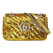 Gucci Flap Marmont GG Matelasse Gold Sequin Shoulder Bag 446744