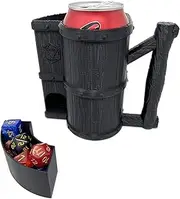 MunnyGrubbers - Insulated Mug Dice Tower With Random 7PCS D20 Set - Tabletop Roleplaying Game Holder and Jail for Dungeons and Dragons (DND) - Black