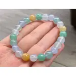 🌈感恩🥰🙏💕『孤品 8MM 玻冰種/冰種 純藍 粉紫羅蘭 甜綠 晴藍 甜黃 白 多寶 天然緬甸A貨 翡翠手串/手鍊