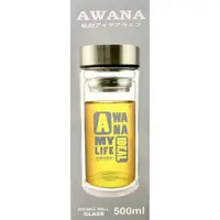 在飛比找蝦皮購物優惠-*Ju寶庫* AWANA GL-500 寬口濾網雙層玻璃杯 