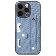 For Iphone 15 Wristband Kickstand Card Wallet Back Phone Case With Tool Knife