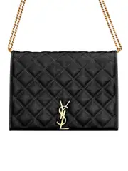 Saint Laurent Becky Small Chain Bag in Black Quilted Lambskin