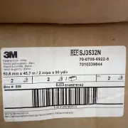 (2) 3M SJ3532N White Hook Fastener Adhesive Back 2"x 50yd Rolls