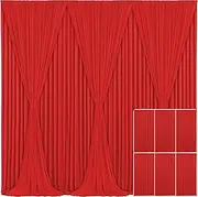 6 Panels Red Backdrop Curtain for Parties Wedding Wrinkle Free Red Photo Curtains Backdrop Drapes Fabric Decoration for Birthday Party Baby Shower Christmas 30ft(W) x 10ft(H)
