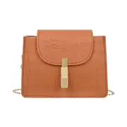 Female Alligator Pattern Chain Shoulder Handbag Fashion PU Leather Messenger Bag Popular Simple Female Daily Bag
