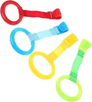 Milisten 8pcs Crib Pull Ring for Pull Small Stand Handle Tools para Walking Assistant Stand up Assist Accessory Standing Blue Walking Harness Ups Plastic