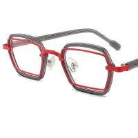 在飛比找蝦皮商城精選優惠-外貿新款復古拼色金屬眼鏡框超輕異形眼鏡框個性時尚眼鏡架