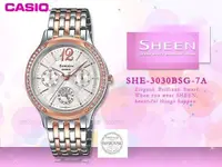 在飛比找蝦皮購物優惠-CASIO   SHE-3030BSG-7A 女錶 指針錶 