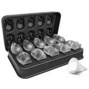10 Cavity Skull Ice Cube Tray with Funnel Skull Silicone Mold for Chocolate