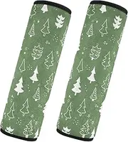 Car Seat Belt Pads 2 Pack Soft Car Safety Seat Belt Strap Shoulder Pad Camera Bag Strap Cover Car Accessories for Adults Child Kids S Seamless Green Christmas Tree