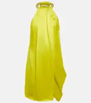 [Stella McCartney] Stella McCartney Halterneck satin minidress AU 10 yellow