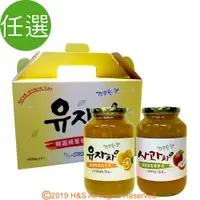 在飛比找PChome24h購物優惠-《柚和美》韓國蜂蜜茶任選禮盒(1kg/2入)