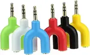 CLISPEED Stereo Audio Splitter Adapter U Shaped Connector for Two Headphones Speakers Compatible Media Players for Music Sharing Random Random Color