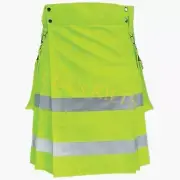 Handmade Traditional Fluorescent Hi Visibility Reflector Utility Kilt For Men