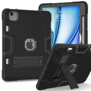 MCC Stylish Shockproof iPad Air 13" 2025 Case Cover Kids Apple 7th Gen [Black+Black]