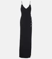 [Elie Saab] Elie Saab Embellished bow-detail cady gown AU 12 black