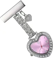 [TEMPNAP] Clip Heart Pendant Nurse Watch Lightweight Portable Fob Clock for Medical Professionals Elegant Design Easy to Hang Display for Nurses Doctors