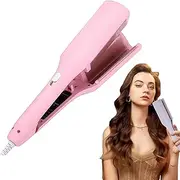 French Curls Iron, Create Frizz-Free French Curls Effortlessly, Wave Curling Irons, 15-Second Heat-Up, Four Settings(Rosa)