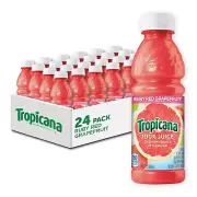 Tropicana 100% Ruby Red Grapefruit Juice, Vitamin C No Added 10 Oz, (Pack of 24)