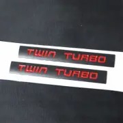 2x Black TWIN TURBO Red Matte Metal Emblem Decal Sticker Badge Diesel Car Racing (for: Renault)