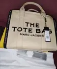 Marc Jacobs Beige the Traveler Medium Canvas Tote Bag Shoulder Hand Crossbody